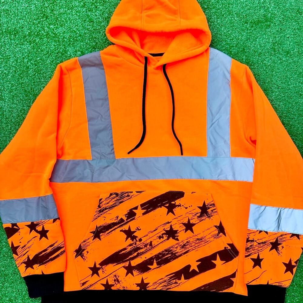 Artic Quest High Visibility Orange Work Hoodie New Tag Construction Reflective